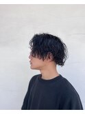センターパートスパイラルパーマ