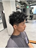 短髪 平巻きパーマ