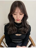 前髪　こなれミディ　イメチェン　ウェーブパーマ　韓国マッシュ