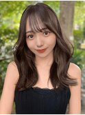 ふんわりかわいい大人モテロングくすみカラー