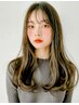 【立体感】カット+ハイライト＋透明感カラー+潤艶トリートメント￥13200