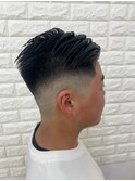 スパイキーショートアップバングメンズショート刈り上げフェード