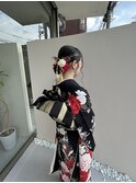 【晴れやかな日に】華やかに可愛くアップスタイル＋振袖お着付け