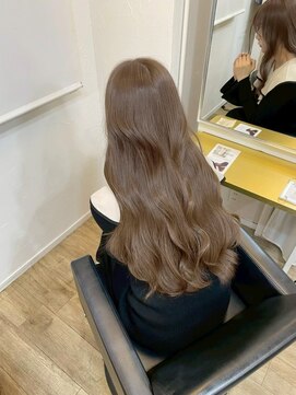 イオエ 西梅田(ioe) ブリーチなしカラー／髪質改善/ミルクティーベージュ/顔へア