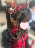 リボン網掛けツインテール