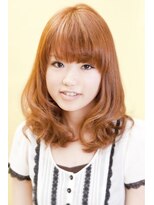 ミンクヘアーデザイン(mink hair design) オレンジベージュのミディ