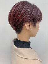 テトヘアー(teto hair)&nbsp;マッシュショート、ショートヘア、チェリーレッド