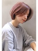 【Blanc/天王寺】ピンクベージュ_韓国マッシュ_ミニボブ