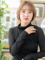 カバーヘアアンドスパ ブリス 浦和(COVER HAIR&SPA bliss)&nbsp;ハイトーンカラー韓国風前下がりマッシュボブa浦和10代20代30代