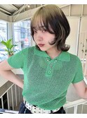小顔効果抜群♪ミディアムウルフヘア