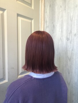 ベンジー 沖縄店(benji) 血色ピンク*切りっぱなしボブ