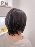 【岡町/ハイライト】ベージュハイライトカラー