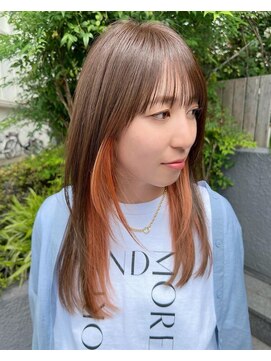 グリンバイアルティナ 八王子店(Grin by artina) インナーカラーオレンジ_メルティカラー_セクションカラー