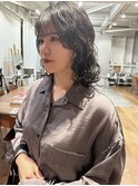 肩レングス×リッジパーマ