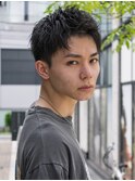 安掛style男髪ジェットショートモヒカンアッシュブラック
