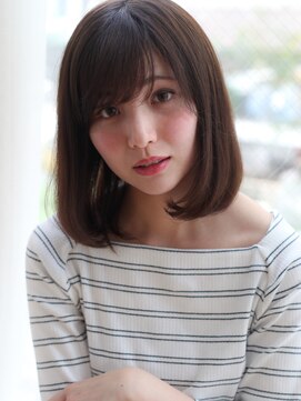 マイラ 銀座(myla) 似合わせくびれ小顔カットネビージュワンレンひし形ボブルフ黒髪