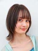 ショートミディアム顔周りレイヤー外ハネフェイスフレイミング