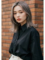 フルショウ 小牧(FURUSHO)&nbsp;外ハネボブくすみベージュ小顔カット結べるボブレイヤーカット