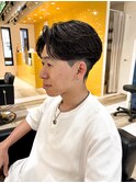ショートセンターパートニュアンスパーマ