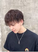ホワイトメッシュ/ツイスト/ツイスパ/パーマ/メンズ/眉毛