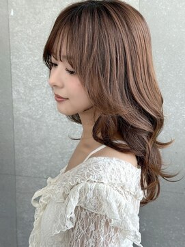 シーシンジュク 新宿南口(Sea shinjuku) ココアベージュ×レイヤー[小顔/黒髪/オリーブグレー]