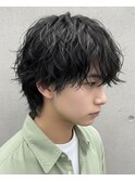 メンズ おしゃれな大人のルーズパーマ×韓国マッシュウルフ
