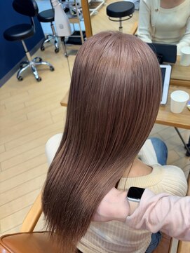 ユニ バイ マグ 長野店(Uni.by Mag) " 透け感抜群" ダブルカラー ミルクティーピンクベージュ