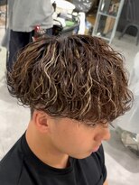 ビカムメンズヘアー 栄店(become men's hair)&nbsp;外国人風ブラウンメッシュパーマ