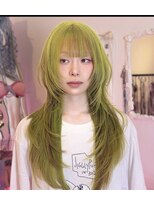 アリー 原宿(ALLY)&nbsp;ケアブリーチリタッチハイトーンウルフカットデザインカラー