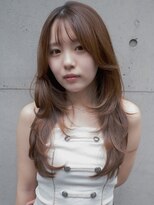 トローノ 栄(TRONO)&nbsp;ロングレイヤー 顔周りカット 20代 髪質改善 ベージュカラー