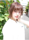 外ハネ ゆるふわ 切りっぱなしボブ