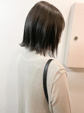 キャンバス バイ ネオリーブ 横浜西口(Canvas by neo.) 外ハネボブ　切りっぱなしボブ　ブラウンベージュ