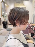 丸みショート20代30代40代50代オリーブグレージュ