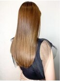ハイトーンカラー/ストレートロング/マロンベージュ