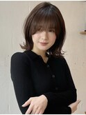 外ハネボブ/外ハネミディアム/レイヤーカット/韓国ボブ/アッシュ