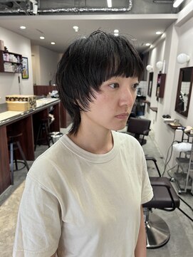 ルックアット(Look at) 【Look at】20代30代40代マッシュウルフ アッシュブラック