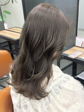 ケーツー エム 京都ラクエ(k-two emu) オリーブベージュカラー*ブリーチなしダブルカラー*ロングヘア