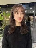 エム(M) 【ブリーチなし】ベージュカラー/レイヤーカット/セミロング