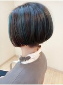 水色バレイヤージュ