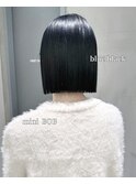切りっぱなし_タッセルボブ_ミニボブ_ブルーブラック