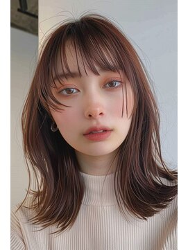 ラナ 新宿(lana) 顔周りカット/シャギーカット/くびれヘア/セミロング