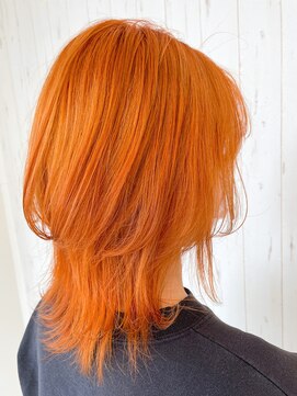 ニューヨークニューヨークマザーズ(NYNY Mothers) 派手髪/ウルフカット/レイヤースタイル/オレンジ/推し色