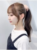 顔周りレイヤー前髪カットおくれ毛韓国ヘア_F40262