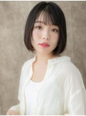 黒髪艶感ストレート切りっぱなしヘイリーボブ311W上尾30代40代