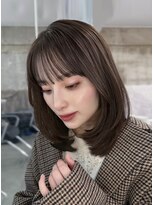 フィヴェント(Fivent)&nbsp;黒髪韓国小顔レイヤーイメチェン暗めオリーブグレークラゲヘアー