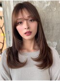 ミディアムレイヤーカット/20代30代40代/顔周りカットワンカール