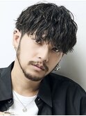 ツイストスパイラルパーマメンズマッシュ波巻きスパイラルパーマ