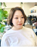 トエン(toen) 透明感オリーブベージュ×ひし形ボブ