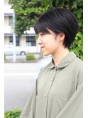 ショート 黒髪 耳かけショート ナチュラルショート