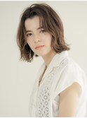 ひし形/ボブウルフ/ハイライト/シアベージュ【新宿/新宿駅西口】
